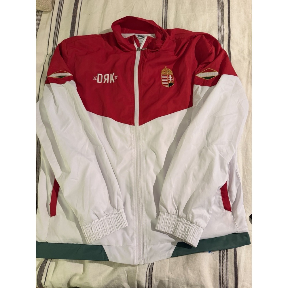 VINTAGE 90's ADIDAS HUNGARY FOOTBALL JACKET SOCCER TRACK TOP NATIONAL - SIZE M